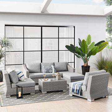 Modway EEI-5097-GRY Conway Patio Furniture Set, Light Gray Gray