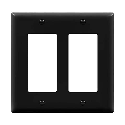 Enerlites Decorator Light Switch/Receptacle Outlet Wall Plate, 8832-BK, Black
