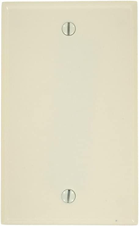 Leviton 78014 1-Gang No Device Blank Wallplate, Standard Size, Thermoset, Box Mount, Light Almond
