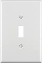 Leviton 88101 1-Gang Toggle Device Switch Wallplate, Oversized, Thermoset, Device Mount, White