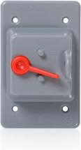 Leviton WP1S-GY Weatherproof Cover, Plastic Flat Lid, 1-Gang Switch, Gray