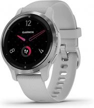 Garmin Venu 2S, Smaller-sized GPS Smartwatch, Silver Bezel with Light Gray Case and Silicone Band