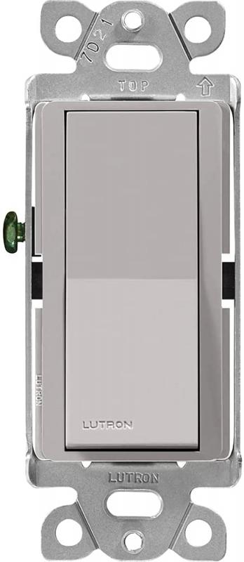 Lutron Claro On/Off Switch, 15-Amp, Single-Pole, CA-1PS-GR, Gray