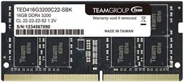 TEAMGROUP Elite DDR4 16GB Single 3200MHz PC4-25600 CL22 Unbuffered Non-ECC 1.2V SODIMM