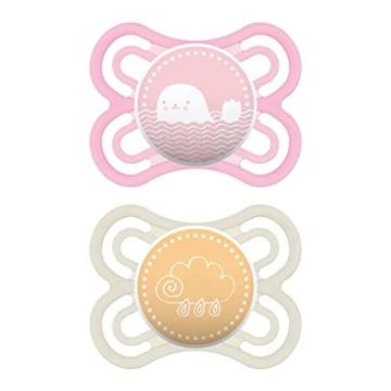 MAM Perfect Baby Pacifier, 2 Pack, 0-6 Months, Girl