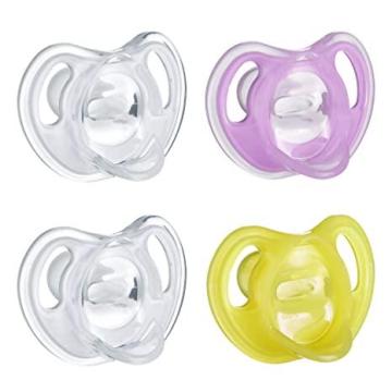 Tommee Tippee Ultra-Light Silicone Pacifier, Symmetrical One-Piece Design, 6-18m, 4-Count