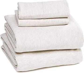 Amazon Basics Cotton Jersey Bed Sheet Set - King, Oatmeal