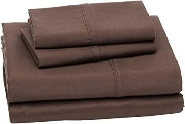 Amazon Basics Lightweight Super Soft Easy Care Microfiber Bed Sheet - King, Chocolate