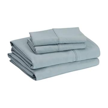 Amazon Basics Lightweight Super Soft Easy Care Microfiber Bed Sheet - King, Spa Blue