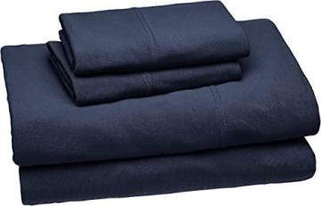 Amazon Basics Performance Brushed Microfiber Bed Sheet Set, Moisture Wicking & Cooling - Queen, Navy