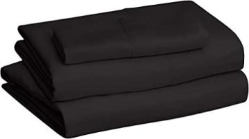 Amazon Basics Lightweight Super Soft Easy Care Microfiber Bed Sheet Set - Twin XL, Black