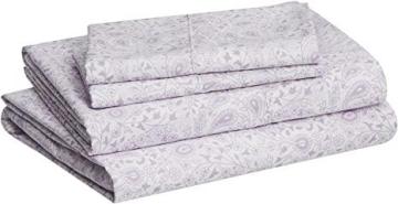 Amazon Basics Lightweight Super Soft Easy Care Microfiber Bed Sheet - King, Lavender Paisley