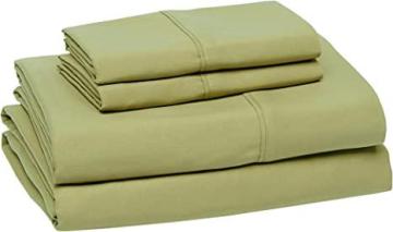 Amazon Basics Lightweight Super Soft Easy Care Microfiber Bed Sheet - Full, Olive