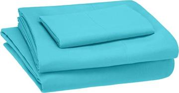 Amazon Basics Kid's Sheet Set - Soft, Easy-Wash Lightweight Microfiber - Twin, Bright Aqua