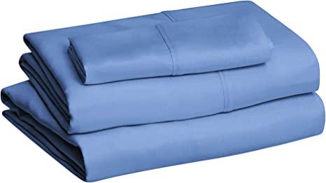 Amazon Basics Lightweight Super Soft Easy Care Microfiber Bed Sheet Set - Twin XL, Dutch Blue