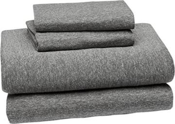 Amazon Basics Cotton Jersey Blend Bed Sheet Set - King, Dark Grey