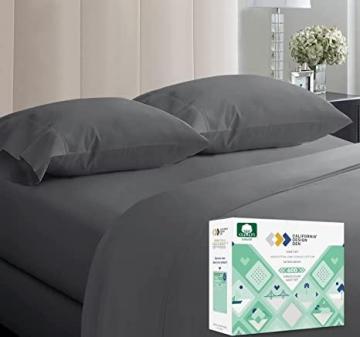 California Design Den Hotel 600 Thread Count Best Bed Sheets, 100% Cotton, Dark Grey
