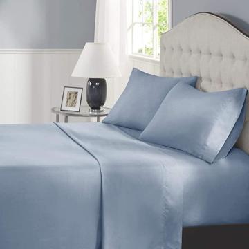 Comfort Spaces Coolmax Moisture Wicking Sheet Set Super Soft, Fade Resistant, Full, Blue 4 Piece