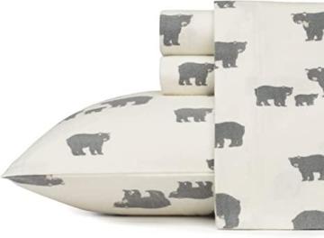 Eddie Bauer - Twin Sheets, Cotton Flannel Bedding Set, Cozy Home Decor (Bear Family, Twin)