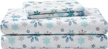 Eddie Bauer - Full Sheets, Cotton Flannel Bedding Set, Cozy Home Decor (Tossed Snowflake, Full)