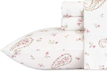 Laura Ashley Home Sateen Collection Bed Sheet Set - 100% Cotton, Queen, Bristol Paisley