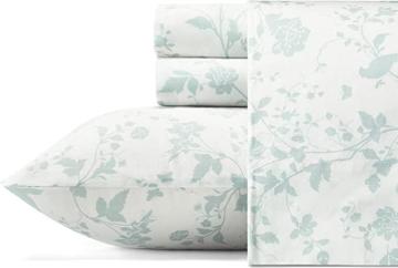 Laura Ashley Home - King Sheets, Soft Sateen Cotton Bedding Set (Garden Palace Blue, King)