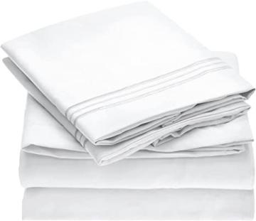 Mellanni Twin XL Sheet Set - 1800 Bedding Sheets & Pillowcases - 3 Piece (Twin XL, White)