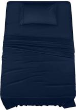 Utopia Bedding Twin Bed Sheets Set - 3 Piece Bedding - Brushed Microfiber – Easy Care (Twin, Navy)
