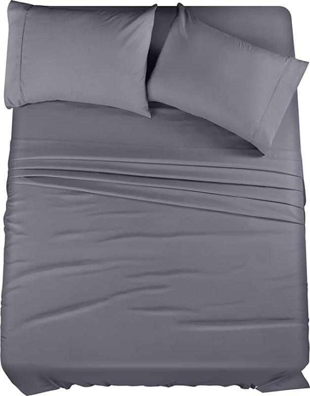 Utopia Bedding Queen Bed Sheets Set - 4 Piece Bedding - Easy Care (Queen, Grey)