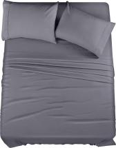 Utopia Bedding Queen Bed Sheets Set - 4 Piece Bedding - Easy Care (Queen, Grey)