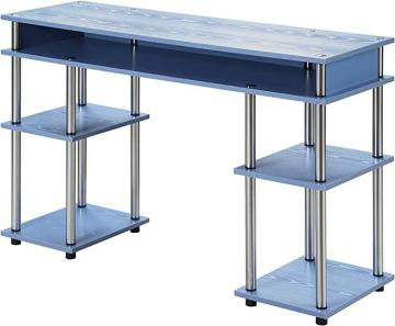 Convenience Concepts Designs2Go No Tools Student Desk with Shelves, Blue