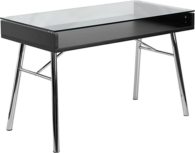 Flash Furniture Brettford Desk with Tempered Glass Top