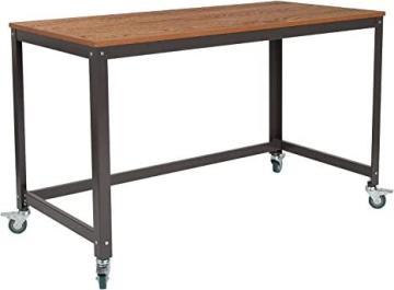 Flash Furniture Livingston Collection Computer Table and Desk in Brown Oak Wood Grain Finish