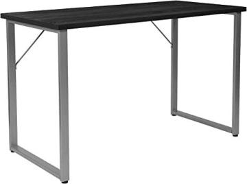 Flash Furniture Harvey Black Finish Computer Desk with Silver Metal Frame