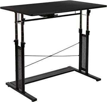 Flash Furniture Height Adjustable (27.25-35.75"H) Sit to Stand Home Office Desk - Black