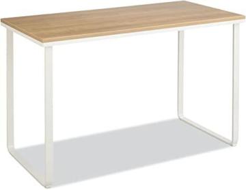 Safco Products Simple Design Table Desk with Sled Base, Beech Top White Legs