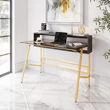 Techni Mobili Home Office, Gold Writing Desk, ONE Size