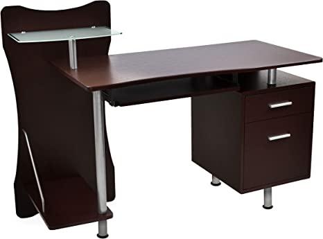 Techni Mobili RTA-325-CH36 Stylish Computer Desk with Storage, Chocolate