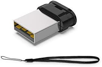 RAOYI 32GB USB Flash Drive, USB 2.0 Mini Fit Ultra Slim Pen Drive with Lanyard-Black