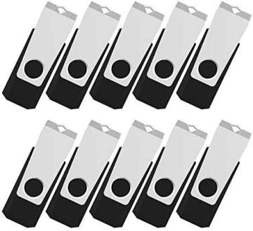 TOPESEL 20PCS 16GB Bulk USB 2.0 Flash Drive Swivel Pen Drive (16GB, 20 Pack, Black)