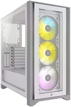 Corsair iCUE 4000X RGB Mid-Tower ATX PC Case, White