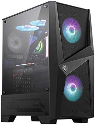 MSI MAG Series FORGE 100R, Mid-Tower Gaming PC Case: Tempered Glass Side Panel, ARGB 120mm Fans