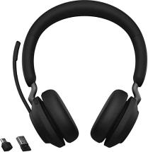 Jabra Evolve2 65 UC Wireless Headphones with Link380a, Stereo, Black