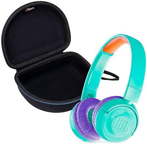 JBL JR 300BT Kids On-Ear Wireless Headphone Bundle with gSport Deluxe Travel Case (Teal)