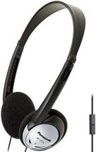 Panasonic Headphones, On-Ear Lightweight Earphones with Microphone and XBS (Black & Silver)