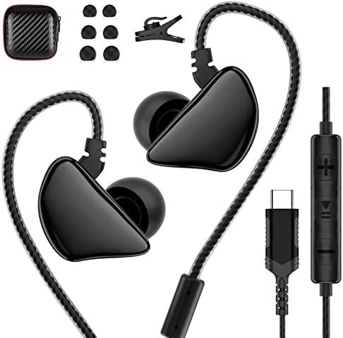 ACAGET USB C Over Ear Sports Earbuds with Earhooks Mic Wired USB Type C Earphones