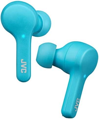 JVC Gumy Truly Wireless Earbuds Headphones, Bluetooth 5.0, Water Resistance IPX4, Blue