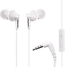 Panasonic ErgoFit Wired Earbuds, In-Ear Headphones with Microphone and Call Controller, White