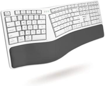 Macally Wireless Ergonomic Keyboard for Mac with Wrist Rest, Rechargeable Ergo Split Keyboard