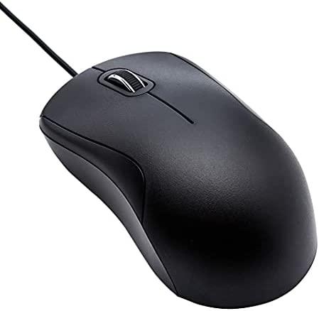 Amazon Basics 3-Button USB Wired Mouse - Black